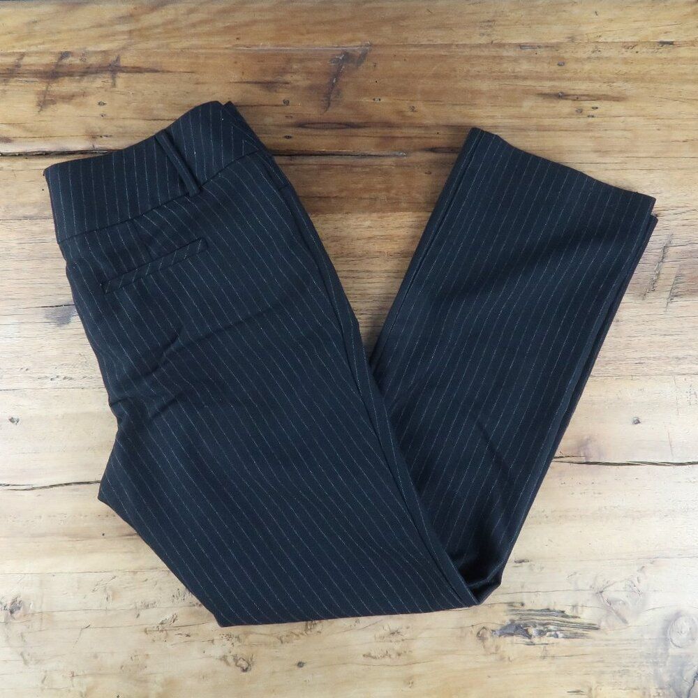 APT 9 BLACK WITH GREY PIN STRIPE OFFICE WORK BUSINESS TROUSER SIZE 8